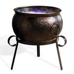 Spooky Fogging Metal Cauldron on Stand