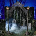 Spooky Illuminated Halloween Manor Archway