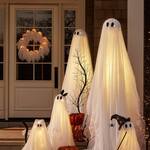 Spooky Lit Ghosts Wreath