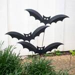 Spooky Metal Bats Outdoor Garden Stakes