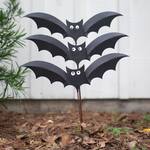 Spooky Metal Bats Outdoor Garden Stakes