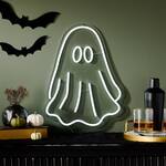Spooky Neon White Ghost Wall Sign