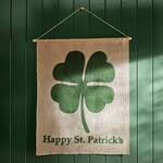 St. Patrick's Day Rustic Burlap Four-Leaf Clover Pendant / Banner