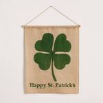 St. Patrick's Day Rustic Burlap Four-Leaf Clover Pendant / Banner