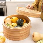 Stackable Bamboo Root Vegetable Storage Basket