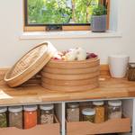Stackable Bamboo Root Vegetable Storage Basket