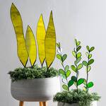 Stained Glass Plant Leaf Stakes