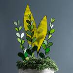Stained Glass Plant Leaf Stakes