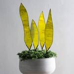 Stained Glass Plant Leaf Stakes