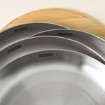 Stainless Steel Picnic Plate Set with Bamboo Chopping Board Lid