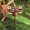 Staked Mahogany Lawn Table with Bottle Cooler