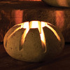 Star Cut River Stone Candleholder