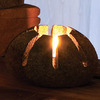 Star Cut River Stone Candleholder