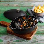 Staub Mussel Pot - Mussel-Shaped Enameled Cast Iron Shellfish Pot