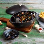 Staub Mussel Pot - Mussel-Shaped Enameled Cast Iron Shellfish Pot