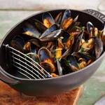 Staub Mussel Pot - Mussel-Shaped Enameled Cast Iron Shellfish Pot