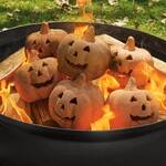 Spooky Stoneware Fire Pumpkins