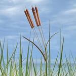 Swaying Copper Cattail Wind Chimes