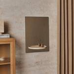 Symmetry Mirror with Travertine Optical Illusion Shelf