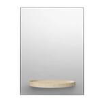 Symmetry Mirror with Travertine Optical Illusion Shelf