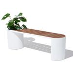 Teak and Aluminum Planter Bench