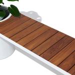 Teak and Aluminum Planter Bench