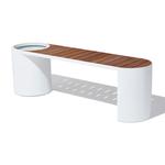 Teak and Aluminum Planter Bench