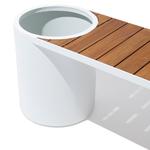 Teak and Aluminum Planter Bench