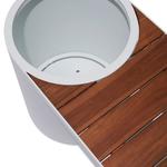 Teak and Aluminum Planter Bench
