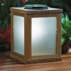Teak Solar-Powered Lantern
