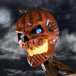 Terrifying 12 Foot Tall Giant Inferno Pumpkin Skeleton w/ Animated LifeEyes