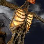 Terrifying 12 Foot Tall Giant Inferno Pumpkin Skeleton w/ Animated LifeEyes