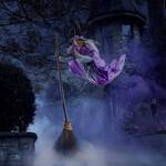 Terrifying 12 ft Animated Hovering Witch