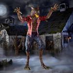 Terrifying 9.5 Foot Tall Immortal Werewolf Animatronic Statue