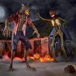 Terrifying 9.5 Foot Tall Immortal Werewolf Animatronic Statue