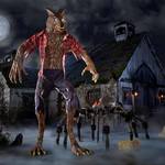Terrifying 9.5 Foot Tall Immortal Werewolf Animatronic Statue