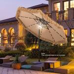 Thatched Patio Umbrella With Solar LED Lighting