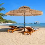 Thatched Patio Umbrella With Solar LED Lighting