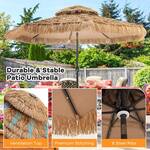 Thatched Patio Umbrella With Solar LED Lighting