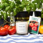 Tomato Vine Scented Candle with a Coconut / Apricot Wax Blend