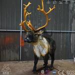 Ultra-Realistic Life-Sized Animatronic Reindeer Statue