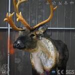 Ultra-Realistic Life-Sized Animatronic Reindeer Statue