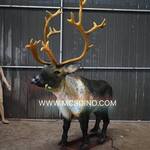 Ultra-Realistic Life-Sized Animatronic Reindeer Statue