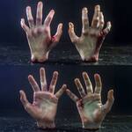 Ultra-Realistic Posable Silicone Severed Hands Props