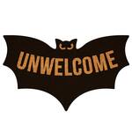 UNWELCOME Vampire Bat-Shaped Halloween Doormat