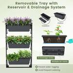 Vertical 3-Tier Hanging Planter Boxes For Railings, Fences, or Walls
