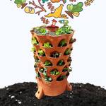 Vertical Garden Tower with Built-in Composter - Holds 50 Plants