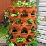 Vertical Garden Tower with Built-in Composter - Holds 50 Plants