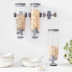 Wall-Mount Triple Canister Cereal and Dry Food Dispenser