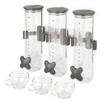 Wall-Mount Triple Canister Cereal and Dry Food Dispenser